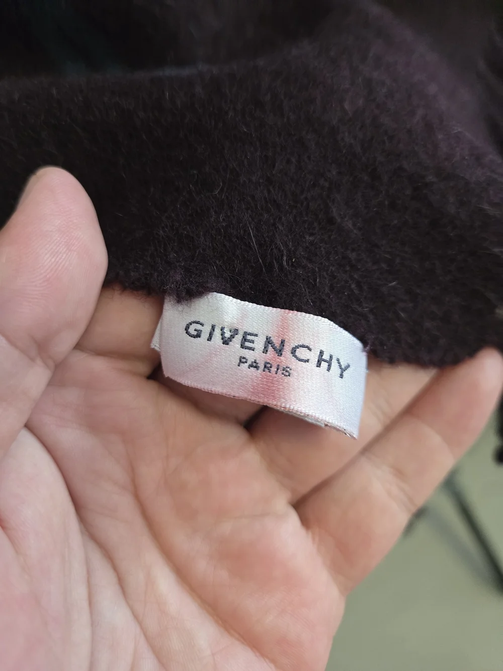 GIVENCHY PARIS Logo Wool Cashmere Angora Blend Scarf Made In Italy